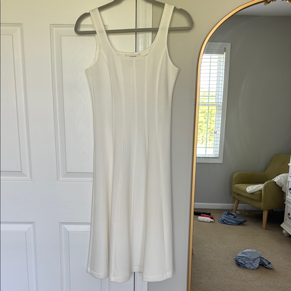 White Sleeveless Midi Dress